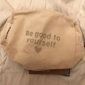 NWT Makeup Bag for Travel, Gym Toiletry Bag with Zipper 100% Organic Cotton